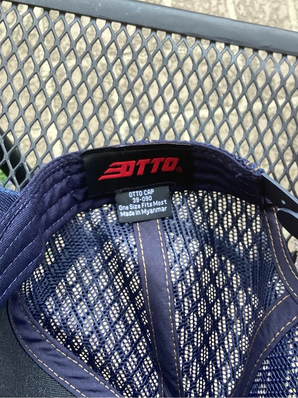OTTO Navy Blue Trucker Hat with Orange Patch - The Avett Brothers
